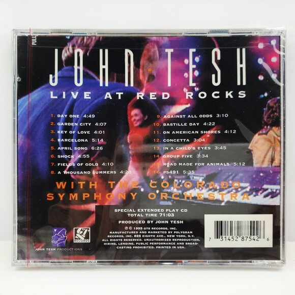 John Tesh Live At Red Rocks CD 1995 Colorado Symphony Orchestra Extended Sealed - Picture 3 of 9